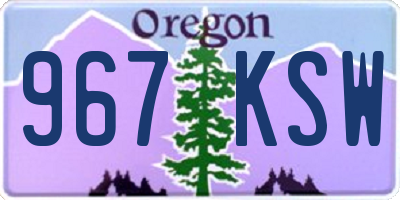 OR license plate 967KSW