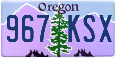 OR license plate 967KSX