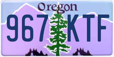 OR license plate 967KTF