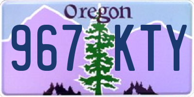 OR license plate 967KTY