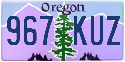 OR license plate 967KUZ