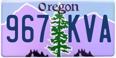 OR license plate 967KVA
