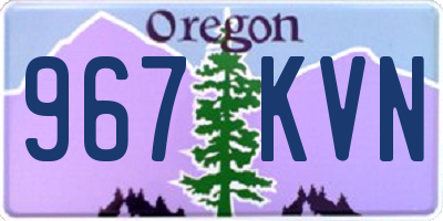 OR license plate 967KVN