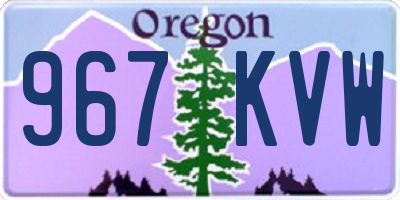OR license plate 967KVW