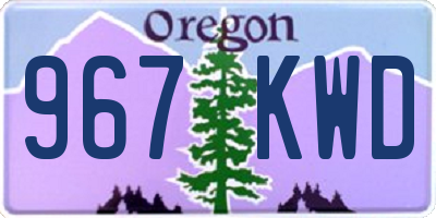 OR license plate 967KWD
