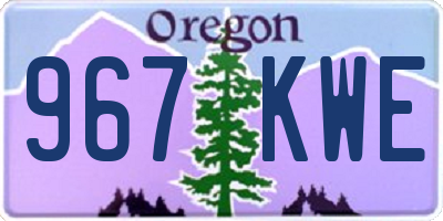 OR license plate 967KWE