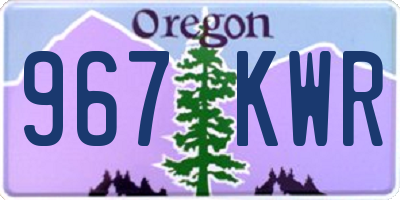 OR license plate 967KWR
