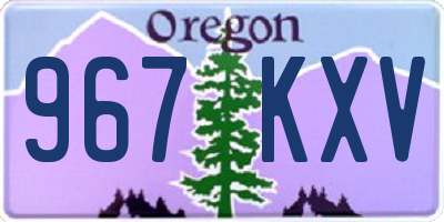 OR license plate 967KXV