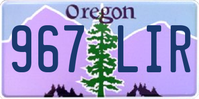 OR license plate 967LIR