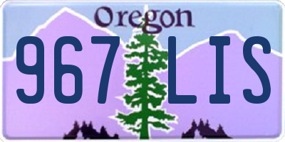 OR license plate 967LIS