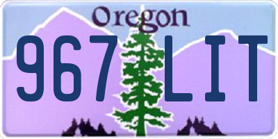 OR license plate 967LIT