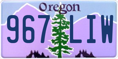 OR license plate 967LIW