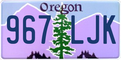 OR license plate 967LJK