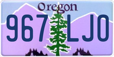 OR license plate 967LJO