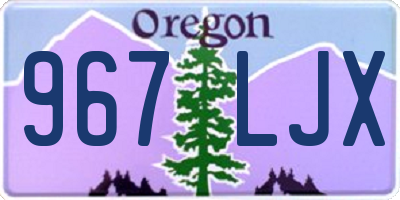 OR license plate 967LJX
