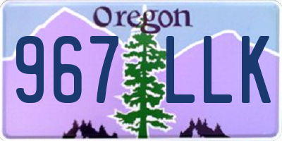 OR license plate 967LLK