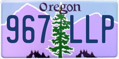 OR license plate 967LLP