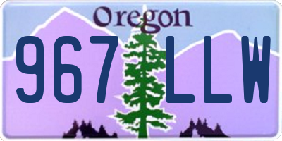 OR license plate 967LLW