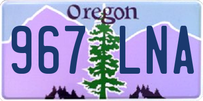 OR license plate 967LNA