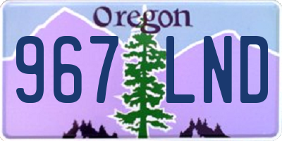 OR license plate 967LND
