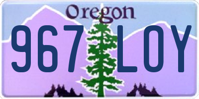 OR license plate 967LOY