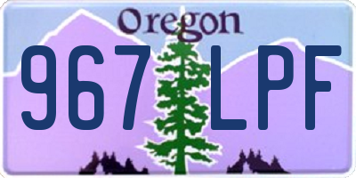 OR license plate 967LPF