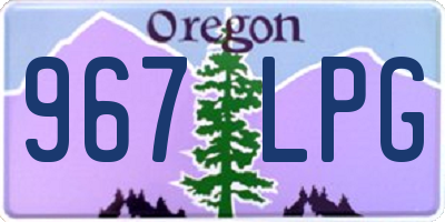 OR license plate 967LPG