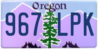 OR license plate 967LPK