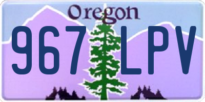 OR license plate 967LPV