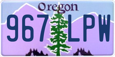 OR license plate 967LPW