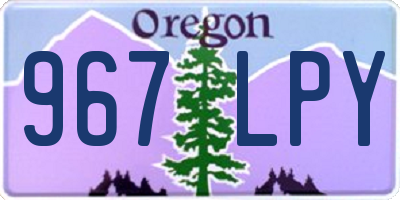 OR license plate 967LPY