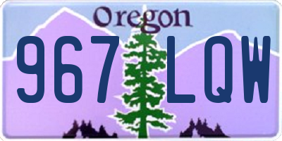 OR license plate 967LQW