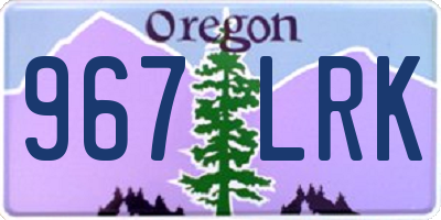 OR license plate 967LRK