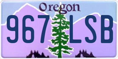 OR license plate 967LSB