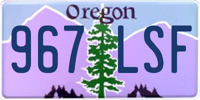 OR license plate 967LSF