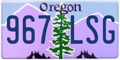 OR license plate 967LSG