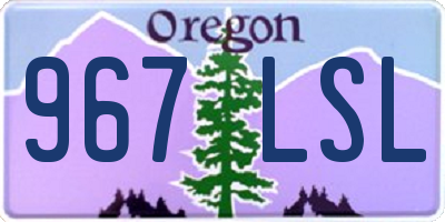 OR license plate 967LSL