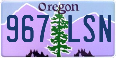 OR license plate 967LSN