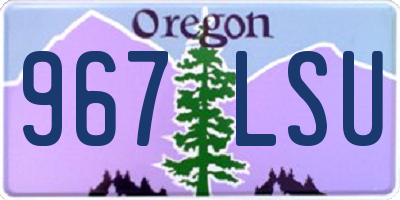 OR license plate 967LSU