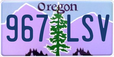 OR license plate 967LSV