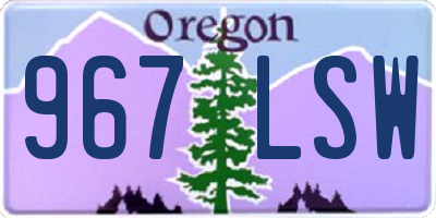 OR license plate 967LSW