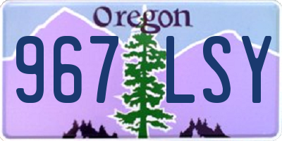 OR license plate 967LSY