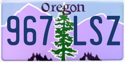 OR license plate 967LSZ