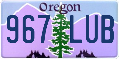 OR license plate 967LUB