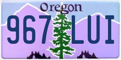OR license plate 967LUI