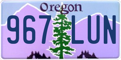OR license plate 967LUN