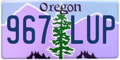 OR license plate 967LUP