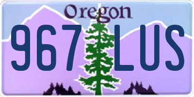 OR license plate 967LUS