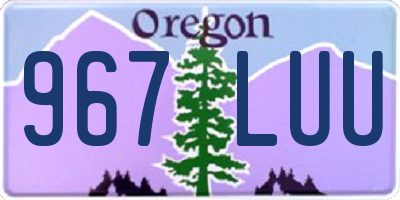 OR license plate 967LUU