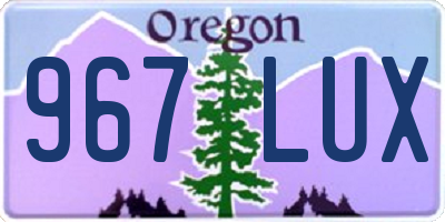 OR license plate 967LUX